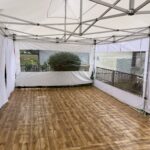 Namiot bankietowy 4x8 m, 32 m² powierzchni na konferencję i przyjęcie w ogrodzie – wynajem